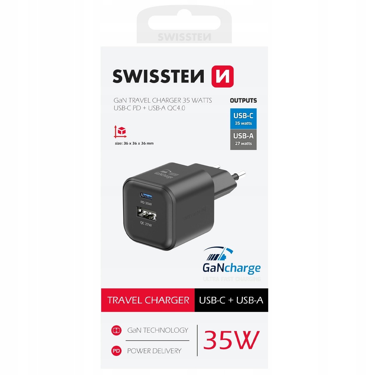 Chargeur Secteur GaN 100W Avec 3x USB-C + USB Charge Rapide Compact Noir 478776 Chargeur Secteur GaN 100W Avec 3x USB-C + USB Charge Rapide Compact Noir 478776