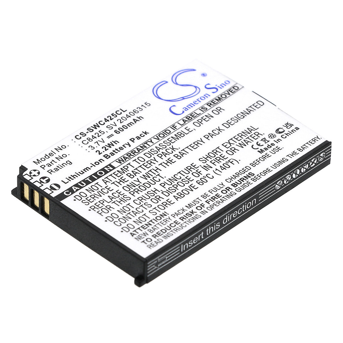 Batteria Originale Compatibile SAIET COMPACT – Li-ion 3,7V 600mAh 2,22Wh, Con Circuito Di Protezione Integrato
