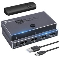 SWITCH HDMI 2.1 SPLITTER ROZDZIELACZ 4K 144Hz PRZEŁĄCZNIK 3 PORTY 3x1 PILOT REAGLE Inna marka
