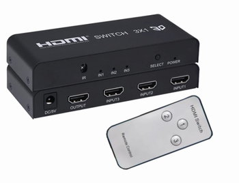 Switch HDMI 3in1 Rozgałęźnik 3x1 przejściówka Trójnik + Pilot - Inny producent