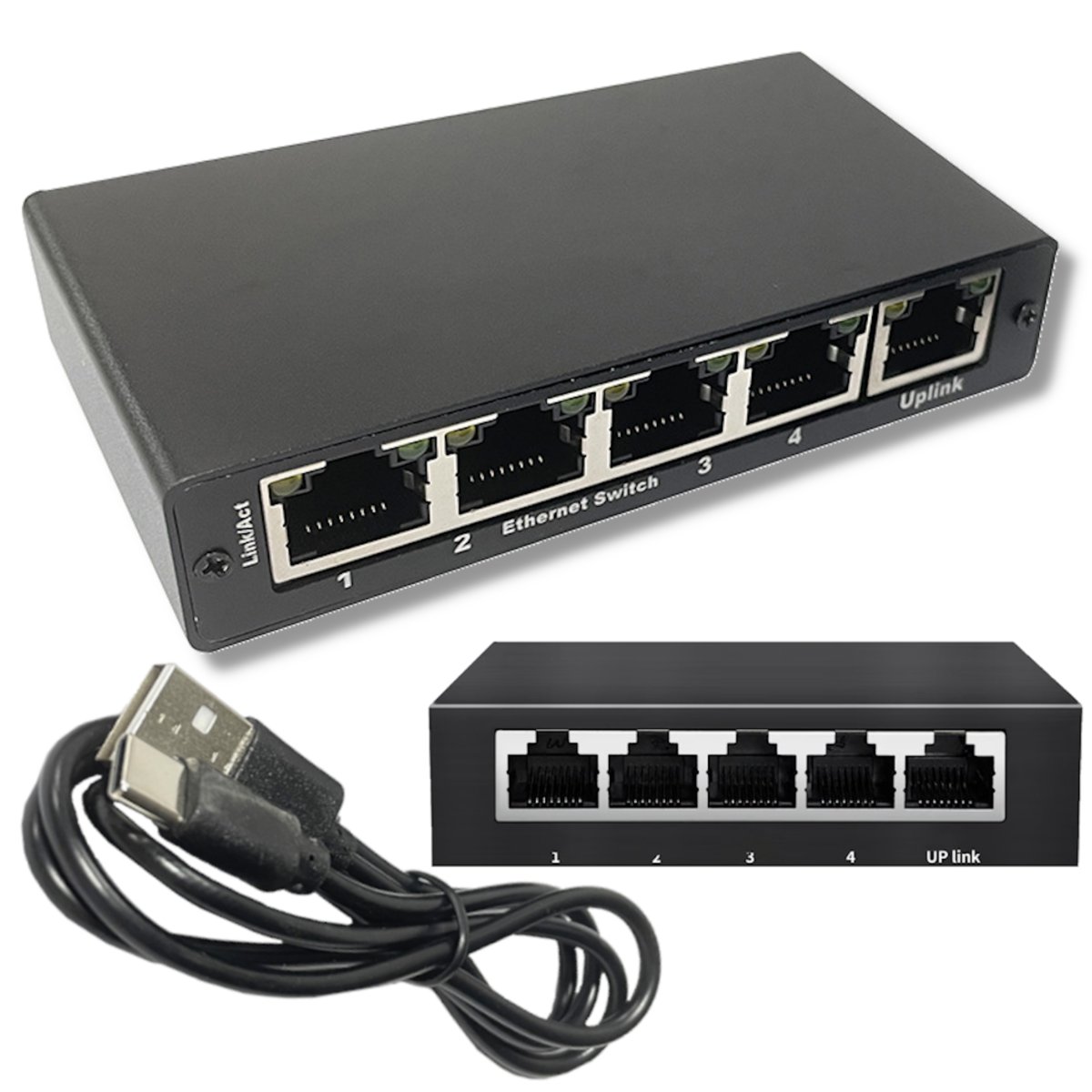 Switch Internetowy Lan 1 X 4 Rj45 5 Portów Ethernet