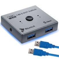 SWITCH PRZEŁĄCZNIK 1x2 i 2x1 USB 3.0 KVM A/B 5Gbps DWUKIERUNKOWY ADAPTER Reagle
