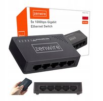 Switch Rozdzielacz LAN 5 Portów Gigabit Ethernet RJ45 1000 MB do Internetu Switch