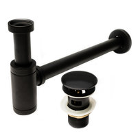 Syfon Umywalkowy + KLIK-KLAK czarny z przelewem
