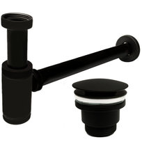 Syfon umywalkowy +klik-klak uniwersalny CZARNY MAT