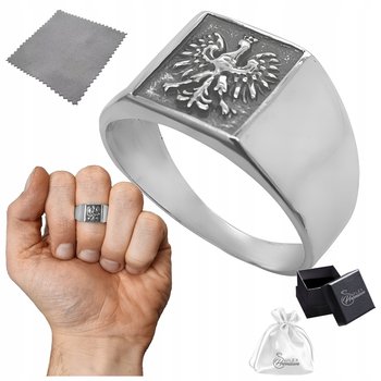 Sygnet męski srebrny patriotyczny z orzełkiem Srebro pr. 925 | r. 17 - Ulex Premium