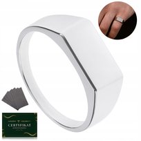 SYGNET MĘSKI SREBRNY PRÓBA 925, MASYWNY, GŁADKI, POLEROWANY ROZMIAR 28