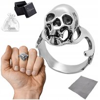 Sygnet Srebrny pr. 925 Czaszka Rock Punk Pierścień Męski Oksydowany| r. 22 Ulex Premium