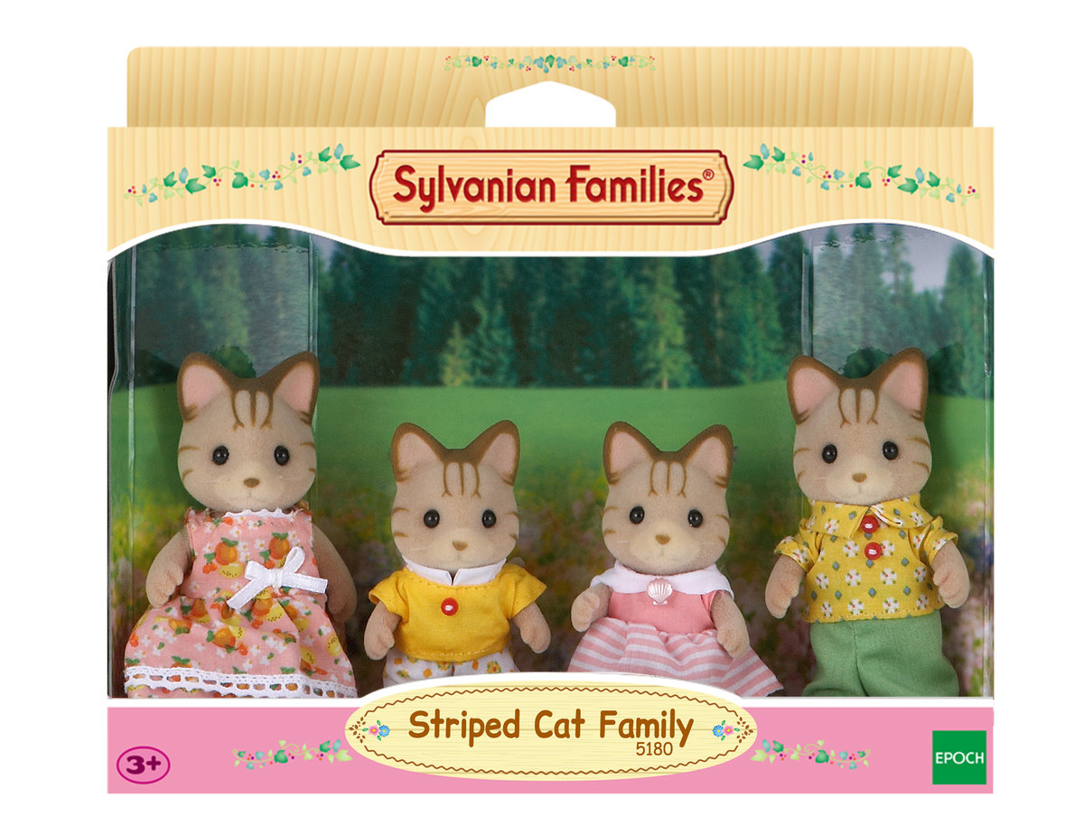 Sylvanian Families, Figurki Kolekcjonerskie, Zestaw Rodzina Pręgowanych Kotków 5180