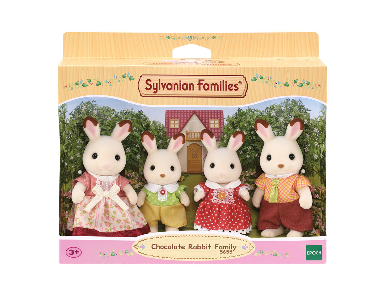 Zdjęcia - Figurka / zabawka transformująca Sylvanian Families , Rodzina królików z czekoladowymi uszkami, 5655 