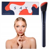 Syntetyczny Ścięty pędzel do KONTUROWANIA różem miękkie włosie SAY MakeUp