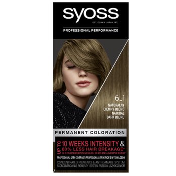 Syoss, Permanent Coloration, Farba do włosów trwale koloryzująca, 6_1 Naturalny Ciemny Blond - Syoss