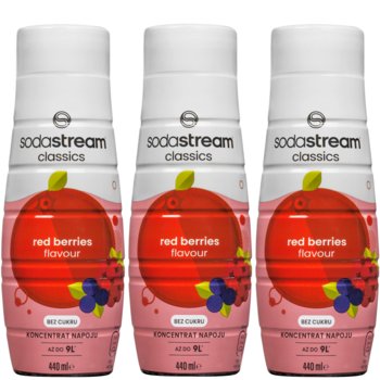 Syrop bezcukrowy SODASTREAM Red Berries, 3 szt. - 440 ml owoce leśne koncentrat do wody gazowanej saturatora - SodaStream