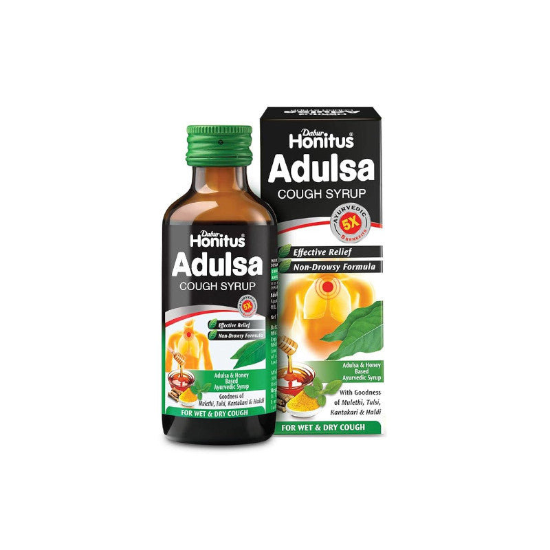 Syrop Dabur Honitus Adulsa Cough Syrup 100 ml – łagodny ziołowy smak ...