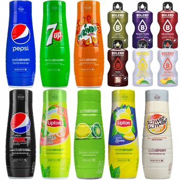 Syrop do napojów gazowanych SODASTREAM zestaw, 8 szt. - Pepsi 7up Mirinda bez cukru napój koncentrat smakowy saturator - SodaStream
