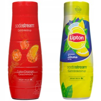 Syrop do napojów SODASTREAM Cola Orange + Lipton, 2 szt. - 440 ml koncentrat do saturatora napój gazowany smakowy bezalkoholowy - SodaStream