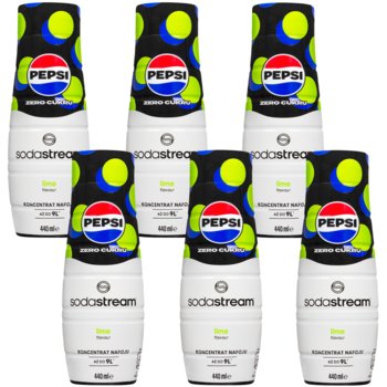 Syrop do napojów SODASTREAM Pepsi Max Lime, 6 szt. - 440 ml koncentrat bez cukru do saturatora napój gazowany smak limonka - SodaStream