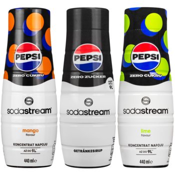 Syrop do napojów SODASTREAM Pepsi Zero, 3 szt. - Mango Limonka Classic bez cukru koncentrat gazowana woda smakowy saturator - Inna marka