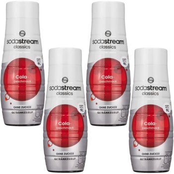 Syrop do saturatora SODASTREAM Cola Zero, 4 szt. - 440 ml koncentrat bez cukru napój gazowany bez kalorii - SodaStream
