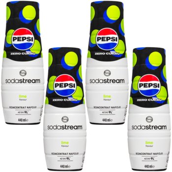 Syrop do saturatora SODASTREAM Pepsi Max Lime, 4 szt. - 440 ml napój gazowany bez cukru koncentrat - SodaStream