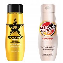 Syrop do saturatora SODASTREAM Rockstar Schwip Schwap, 2 szt. - 440 ml zero cukru napój gazowany energetyczny koncentrat SodaStream