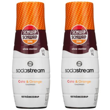 Syrop do saturatora SODASTREAM Schwip Schwap, 2 szt. - bez cukru cola pomarańcza koncentrat napój gazowany 440 ml - SodaStream