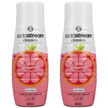 Syrop do wody gazowanej SODASTREAM Pink Grapefruit, 2 szt. - 440 ml bez cukru witaminy koncentrat do saturatora - SodaStream