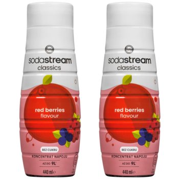Syrop do wody SODASTREAM Red Berries, 2 szt. - 440 ml koncentrat owoce leśne napój gazowany saturator - SodaStream