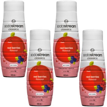 Syrop do wody SODASTREAM Red Berries, 4 szt. - 440 ml owoce leśne koncentrat napój gazowany saturator - SodaStream