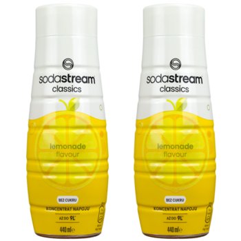 Syrop lemoniada SODASTREAM Lemonade, 2 szt. - 440 ml napój bez cukru do wody gazowanej koncentrat cytrynowy - SodaStream