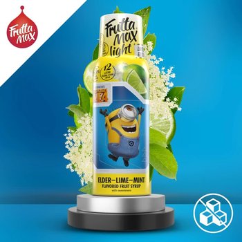 Syrop owocowy FRUTTAMAX MINIONKI - limonka mięta bez cukru light 500ml koncentrat na 12L napoju bez kalorii stewia zdrowy napój dla dzieci - FruttaMax