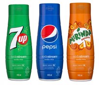 Syrop SodaStream PEPSI 7UP MIRINDA SODASTREAM, 3 szt. - 440 ml koncentrat do napojów gazowanych niskokaloryczny zestaw syropów smakowych