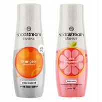Syropy SodaStream Orange Zero Pomarańcza Bez Cukru + Grapefruit Grejpfrut