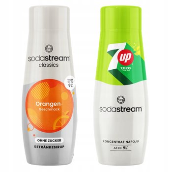 Syropy SodaStream Orange Zero Pomarańcza Bez Cukru Koncentrat + 7UP ZERO - SodaStream