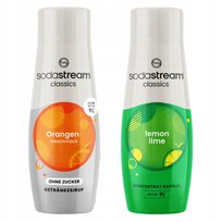 Syropy SodaStream Orange Zero Pomarańcza Bez Cukru + Lemon Lime Cytryna Limonka