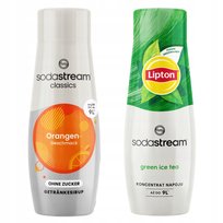 Syropy SodaStream Orange Zero Pomarańcza Bez Cukru + Lipton Ice Tea Green