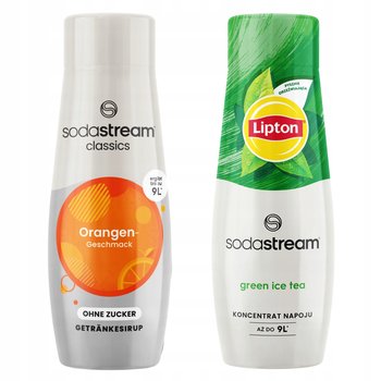 Syropy SodaStream Orange Zero Pomarańcza Bez Cukru + Lipton Ice Tea Green - SodaStream