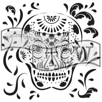 Szablon, meksykańska czaszka, 15,2 cm - The Crafter's Workshop
