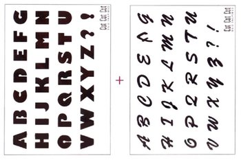 Szablony samoprzylepne, alfabet, arkusz, 2 sztuki - The Clay and Paint Factory