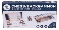 Szachy Backgammon drewniane, gra planszowa, Quint Quint
