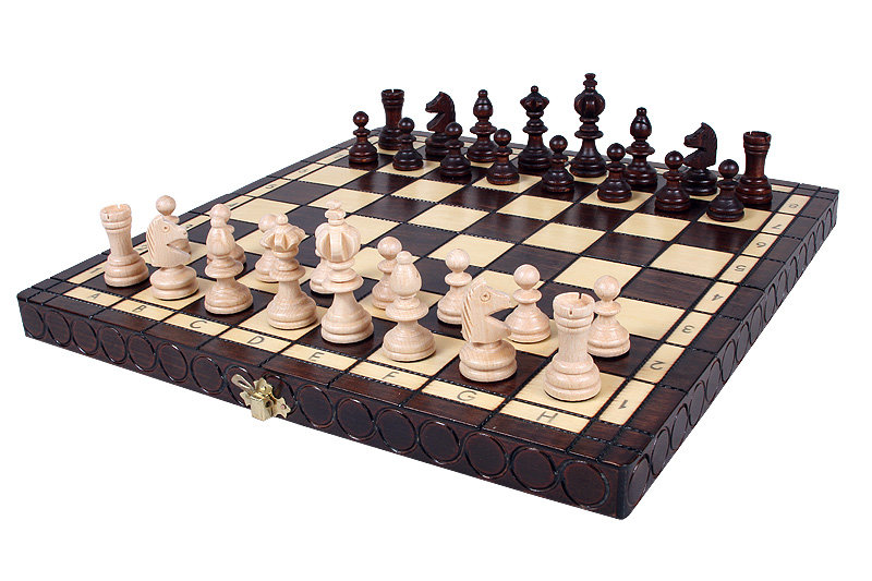 Szachy drewniane Olimpijskie 36 cm, Sunrise Chess & Games, gra planszowa