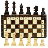 Szachy Drewniane Szachownica Ekskluzywna 20 cm - Zestaw Szachowy Chess Board Składana Plansza z Figurami Szachowymi dla Dzieci i Dorosłych, Amazinggirl