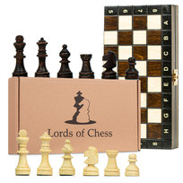 Szachy Drewniane Szachownica Ekskluzywna 27 cm - Zestaw Szachowy Chess Board Składana Plansza z Figurami Szachowymi dla Dzieci i Dorosłych 