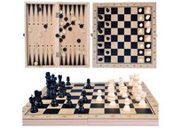 Szachy Drewniane Warcaby 34X34 Tryktrak 3W1 Gra Klasyk