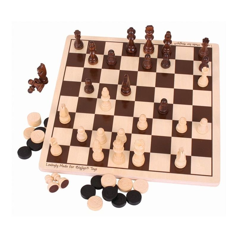 Szachy i warcaby, Bigjigs, gra planszowa