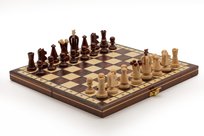 Szachy Królewskie intarsjowane druk mahoniowe/dąb-brzoza//producent, gra planszowa, Szachy Żurek