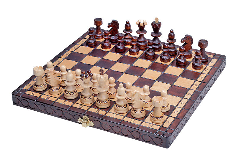 Scacchiera Da Torneo Sunrise Chess & Games No.5 - Intarsi Noce/Acero, 48x48 Cm, Caselle 50 Mm, Pieghevole, Elegante, Fatta In UE
