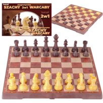 SZACHY WARCABY 2W1 - magnetyczne duże 31 cm x 31 cm, gra planszowa