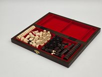 SZACHY + WARCABY drewniane 2w1 PRODUCENT, gra planszowa, Szachy Syc