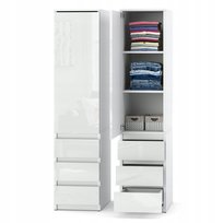 Szafa 40cm Bialy polysk Garderoba Na Ubrania Szuflady Polki Drazek Modulowa